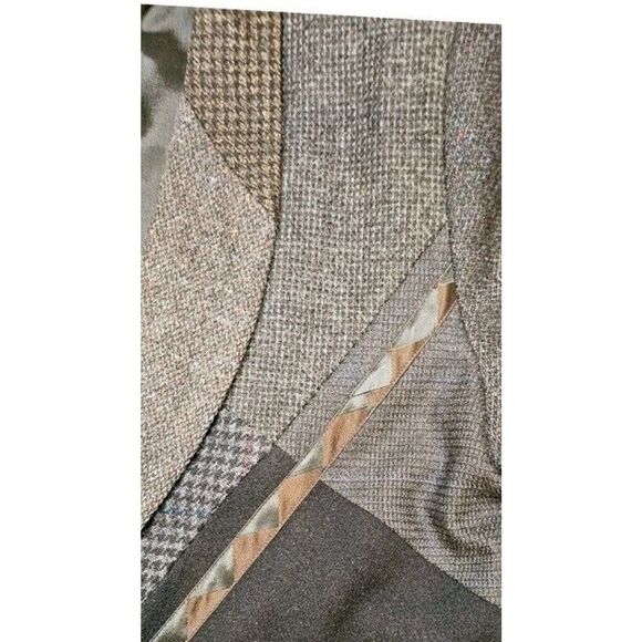 VTG Mary Flanagan Jacket Womens Medium Black Patchwork Blazer Wool Wearable Art - Picture 6 of 6